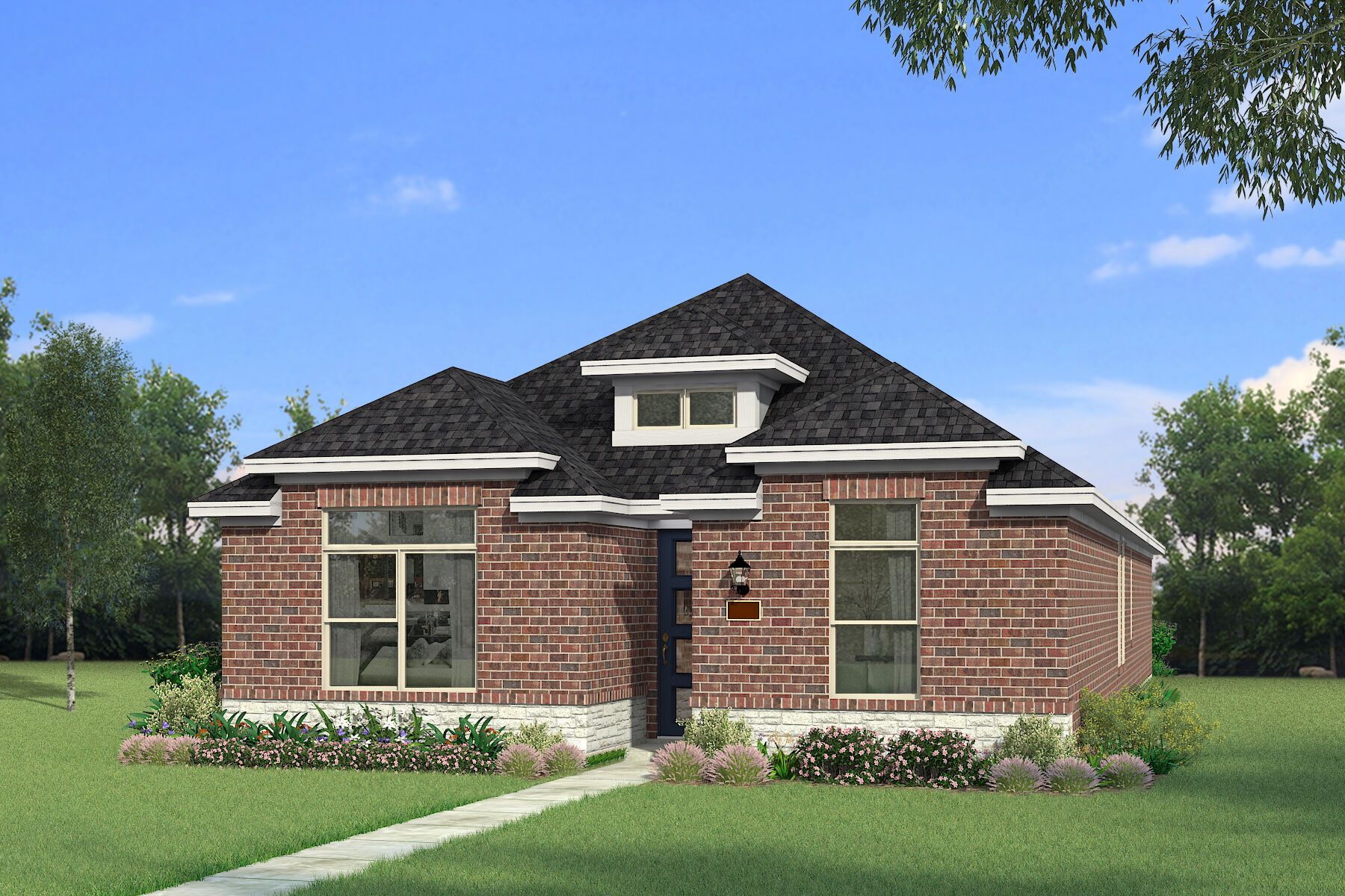 Exterior:The Angelina - Modern Prairie with Stone Elevation