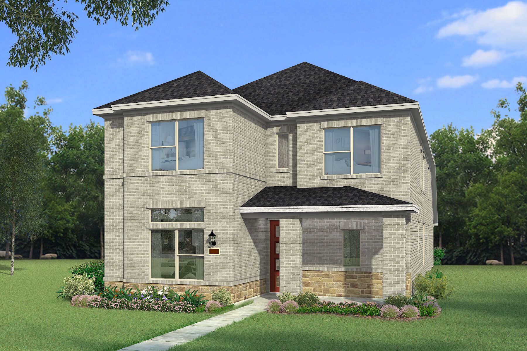 Exterior:The Medina- Modern Prairie with Stone Elevation