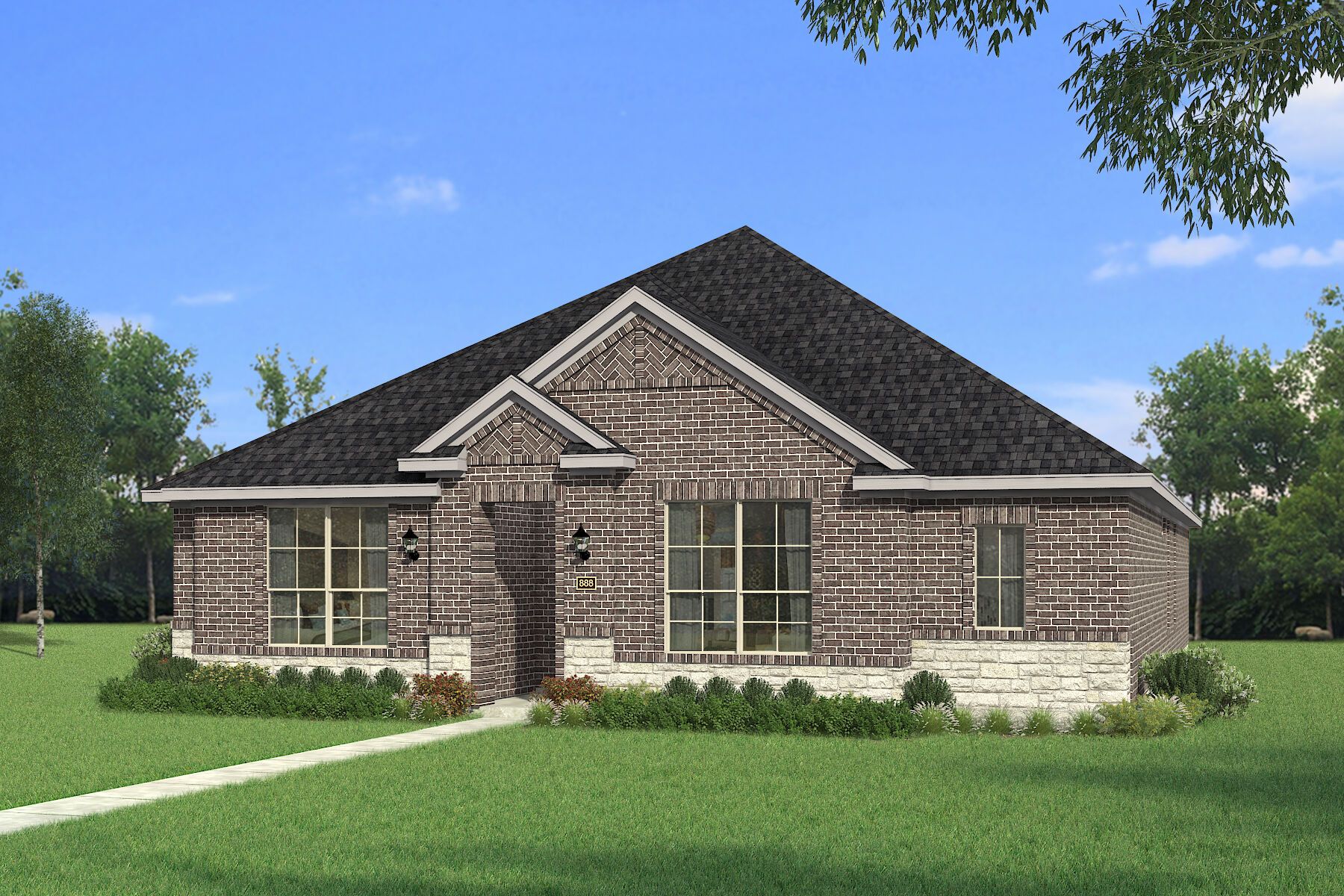 Exterior:The Brighton III - Hill Country Elevation