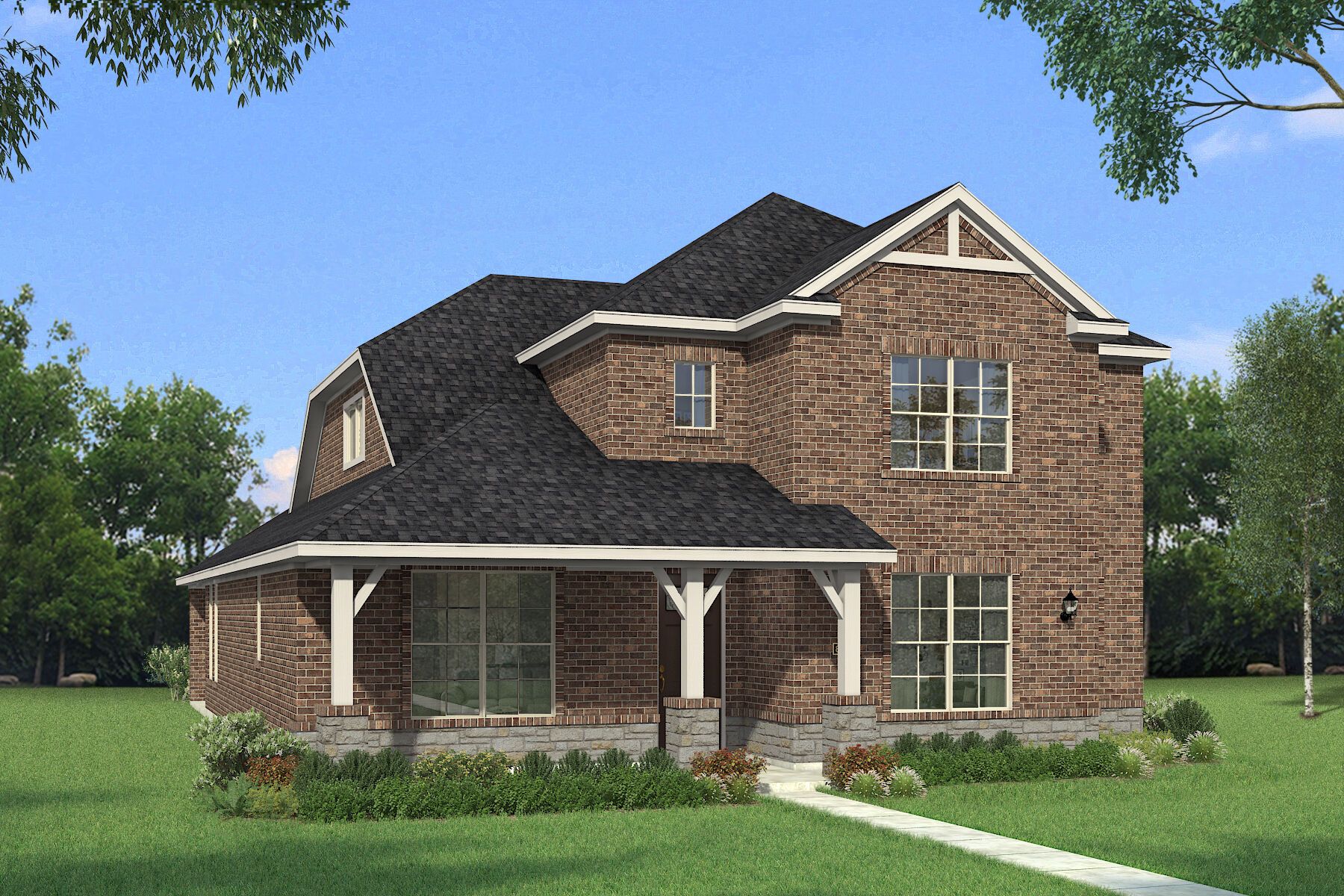 Exterior:The Oakhurst III - Hill Country Elevation