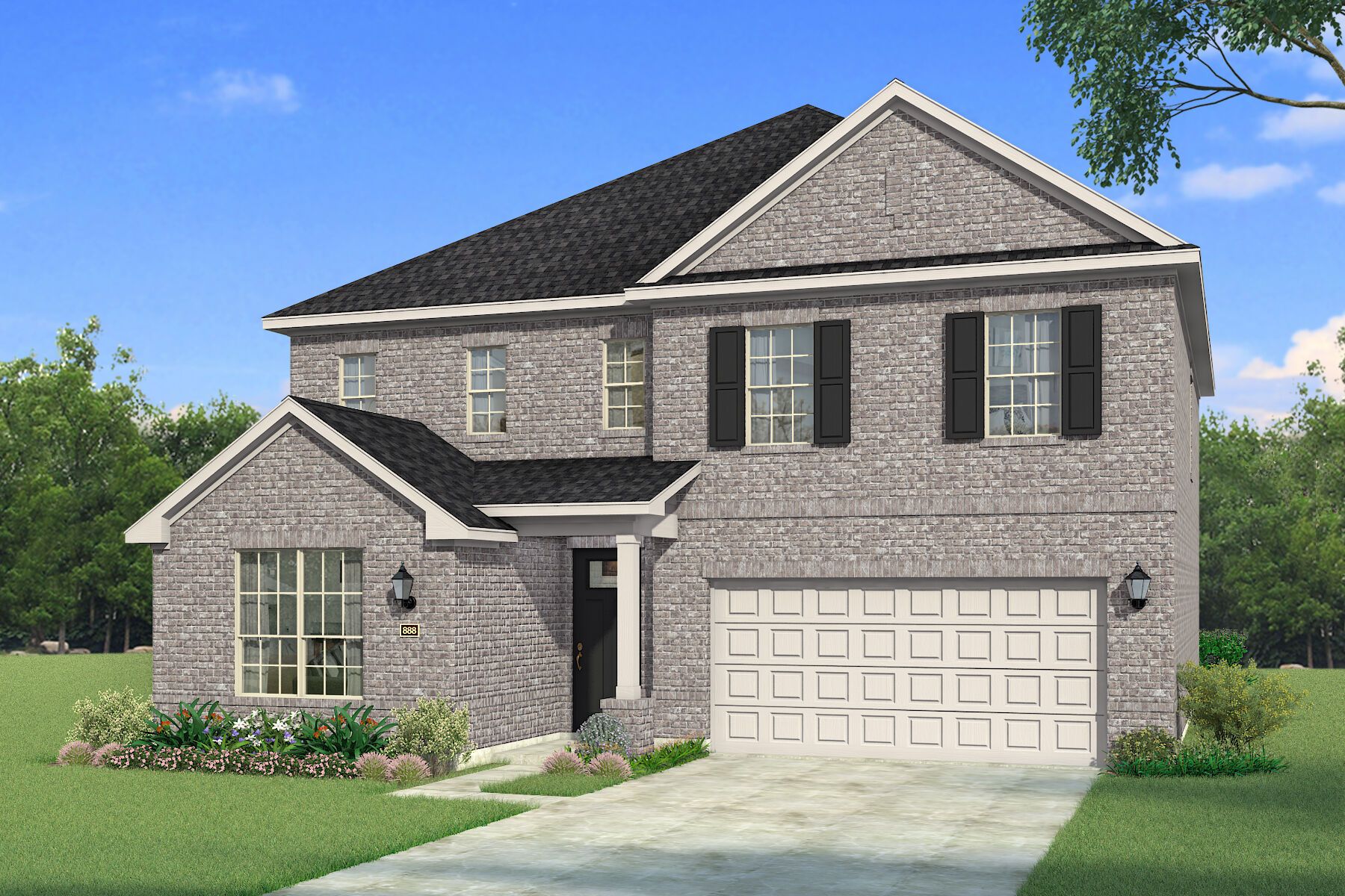 Exterior:The Mirabel - Traditional 2 Elevation