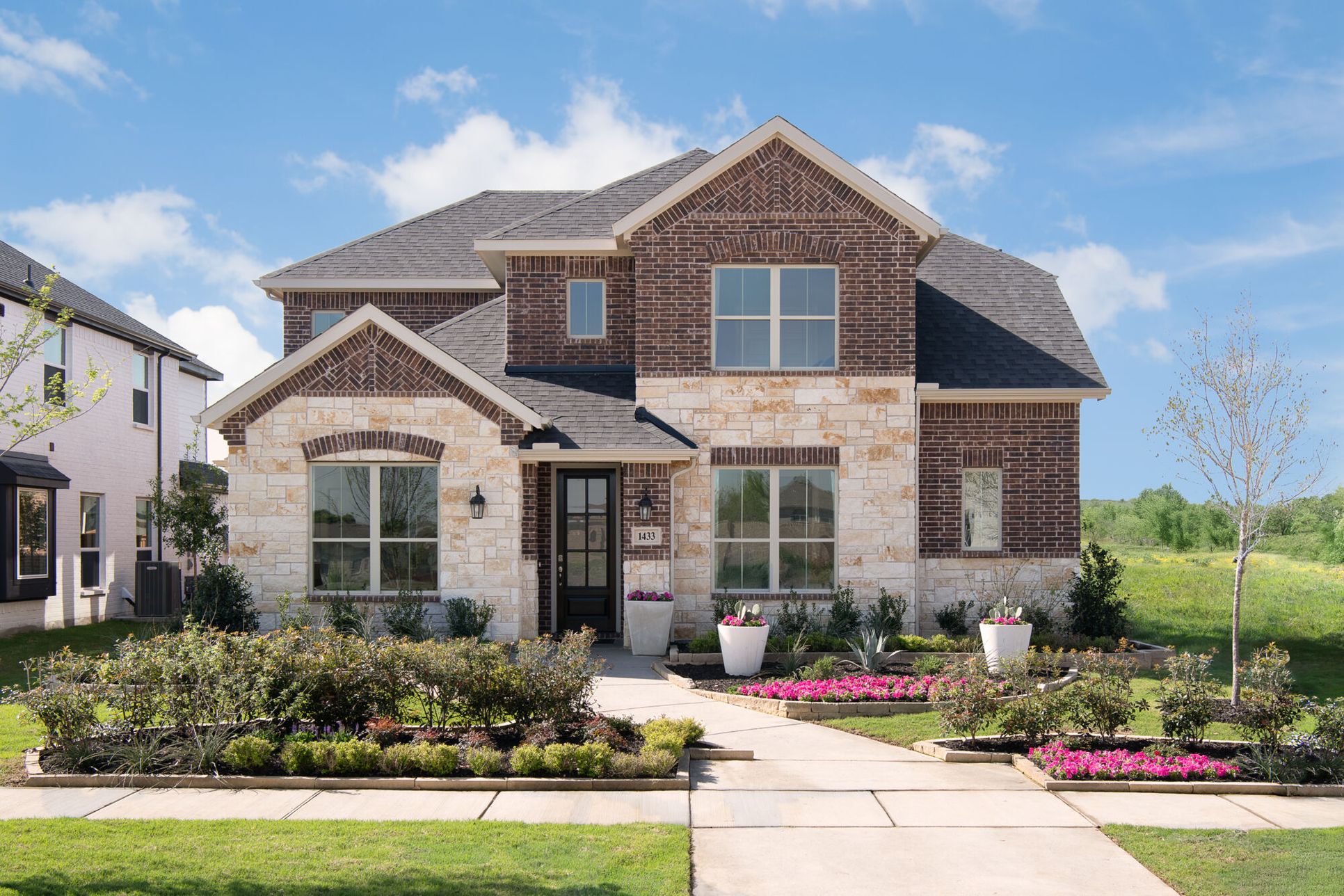 Exterior:The Henley III Model Old World Elevation
