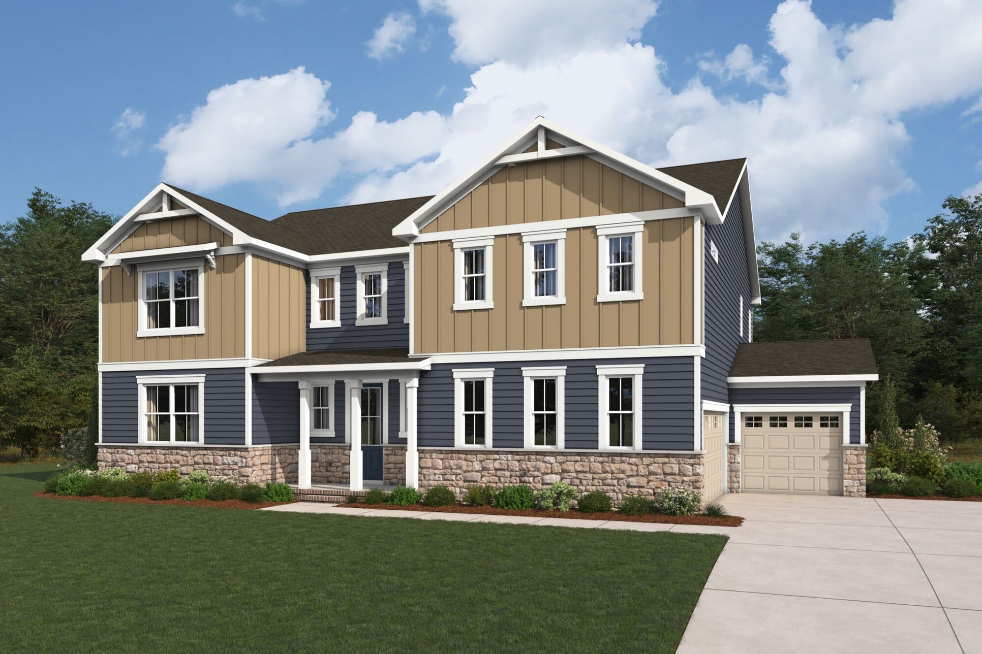 Exterior:Prescott Farmhouse Elevation rendering