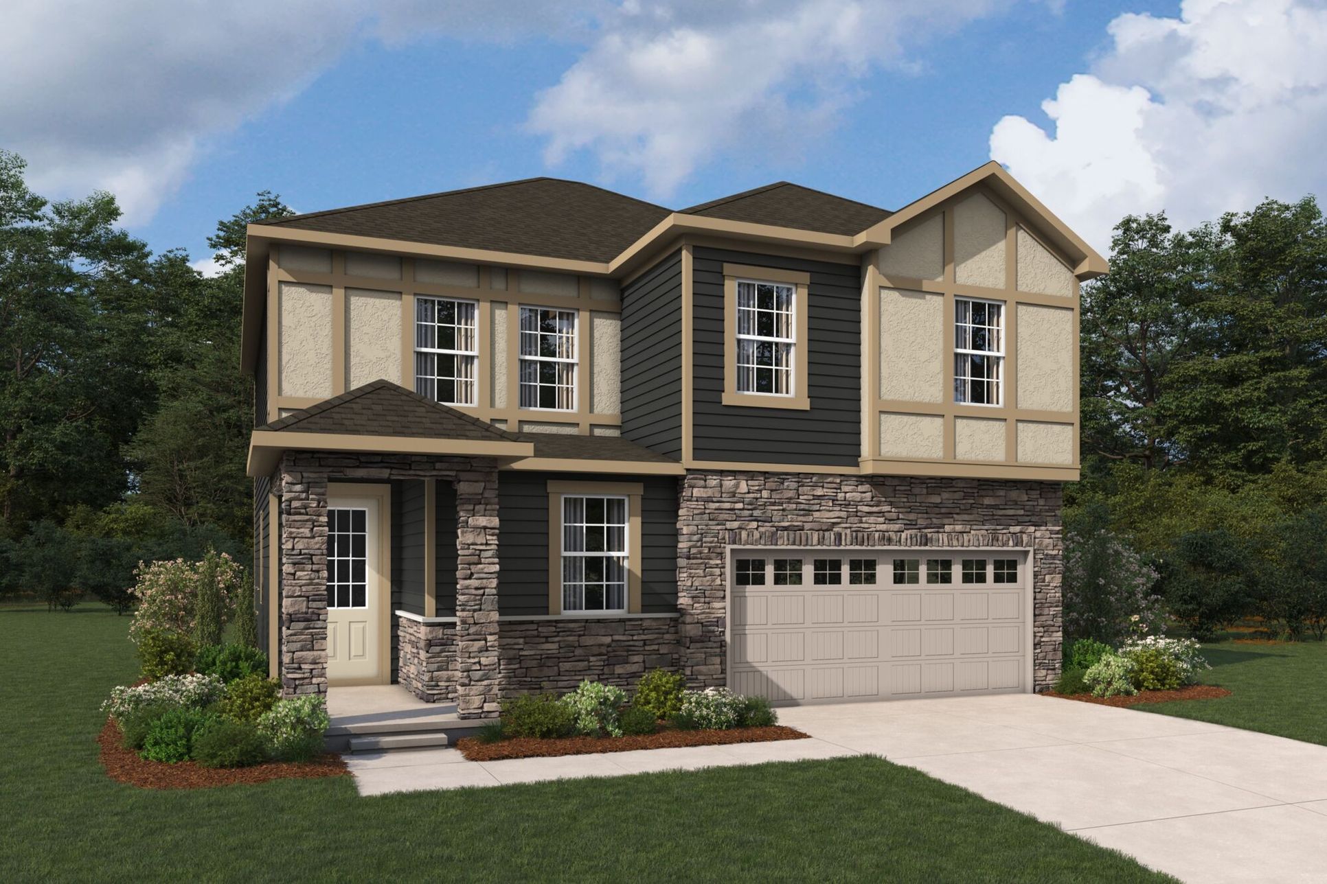 Exterior:Redwood Tudor Elevation rendering