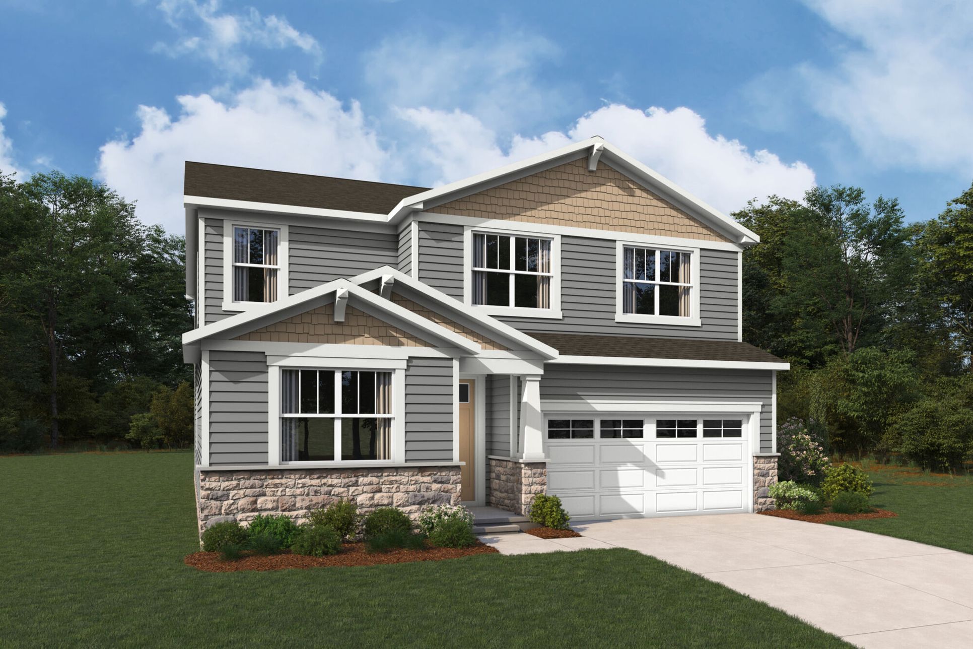 Exterior:Sequoia Craftsman Elevation rendering