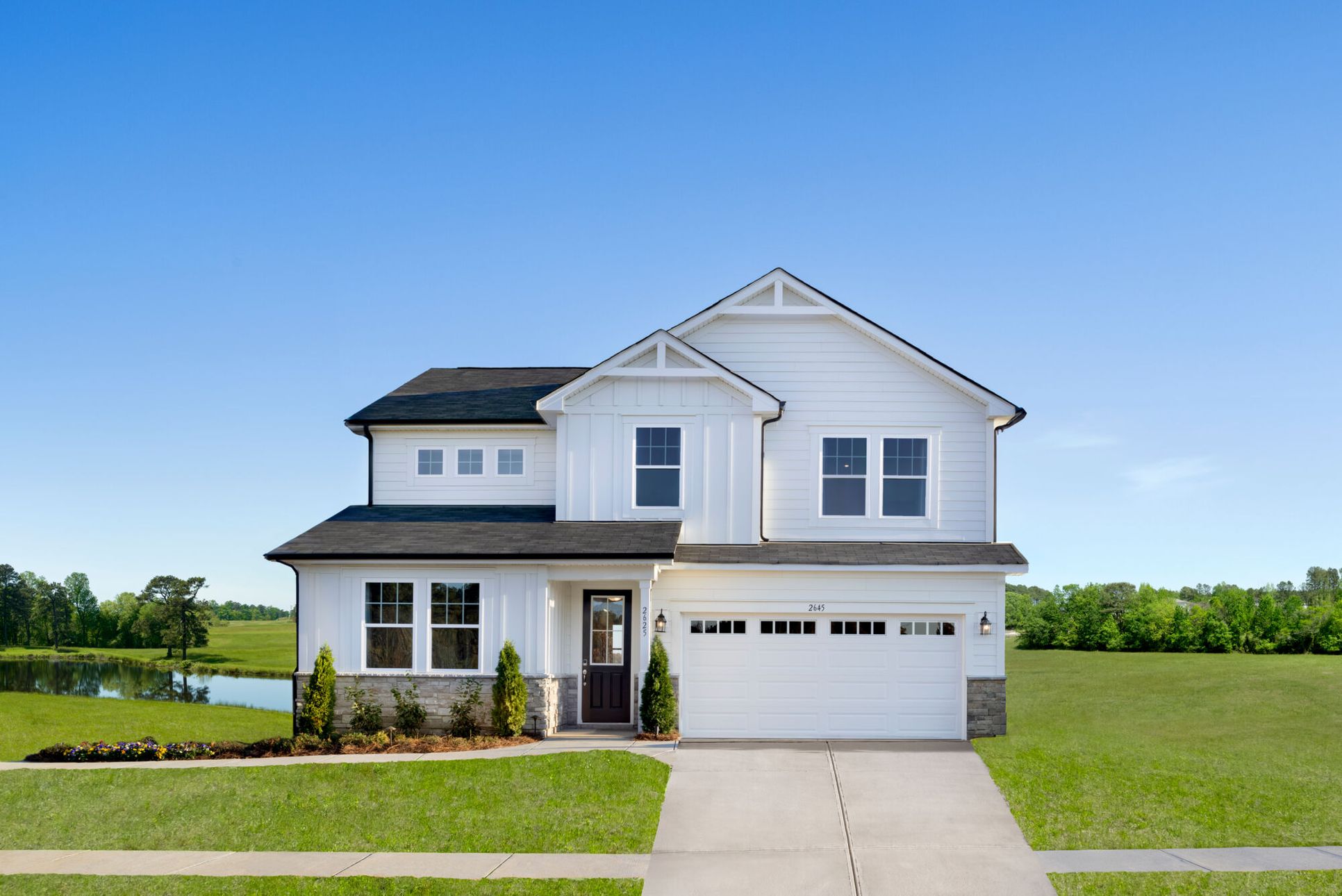 Exterior:Sequoia model Farmhouse elevation.