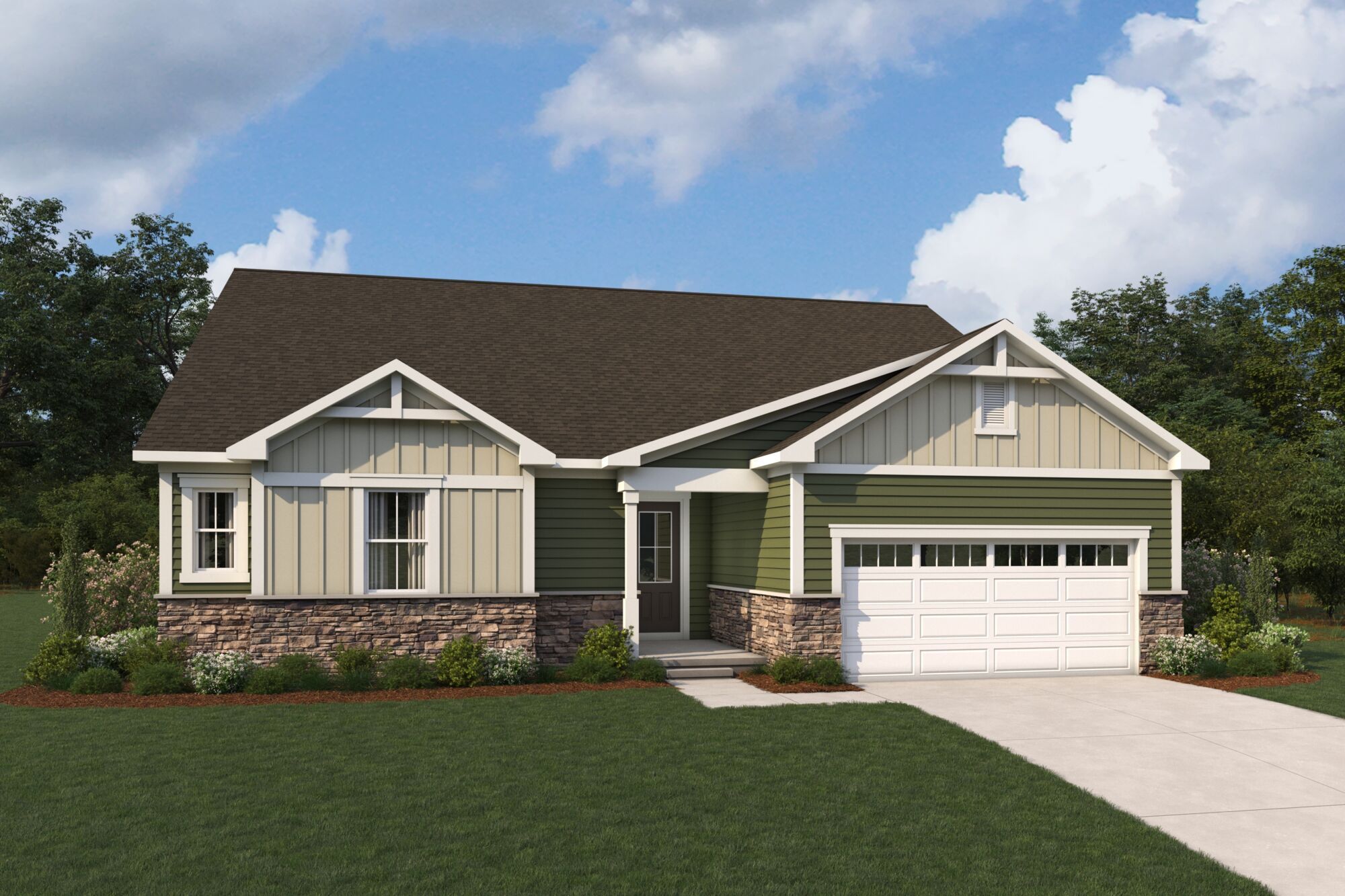 Exterior:Appalachian Farmhouse Elevation rendering