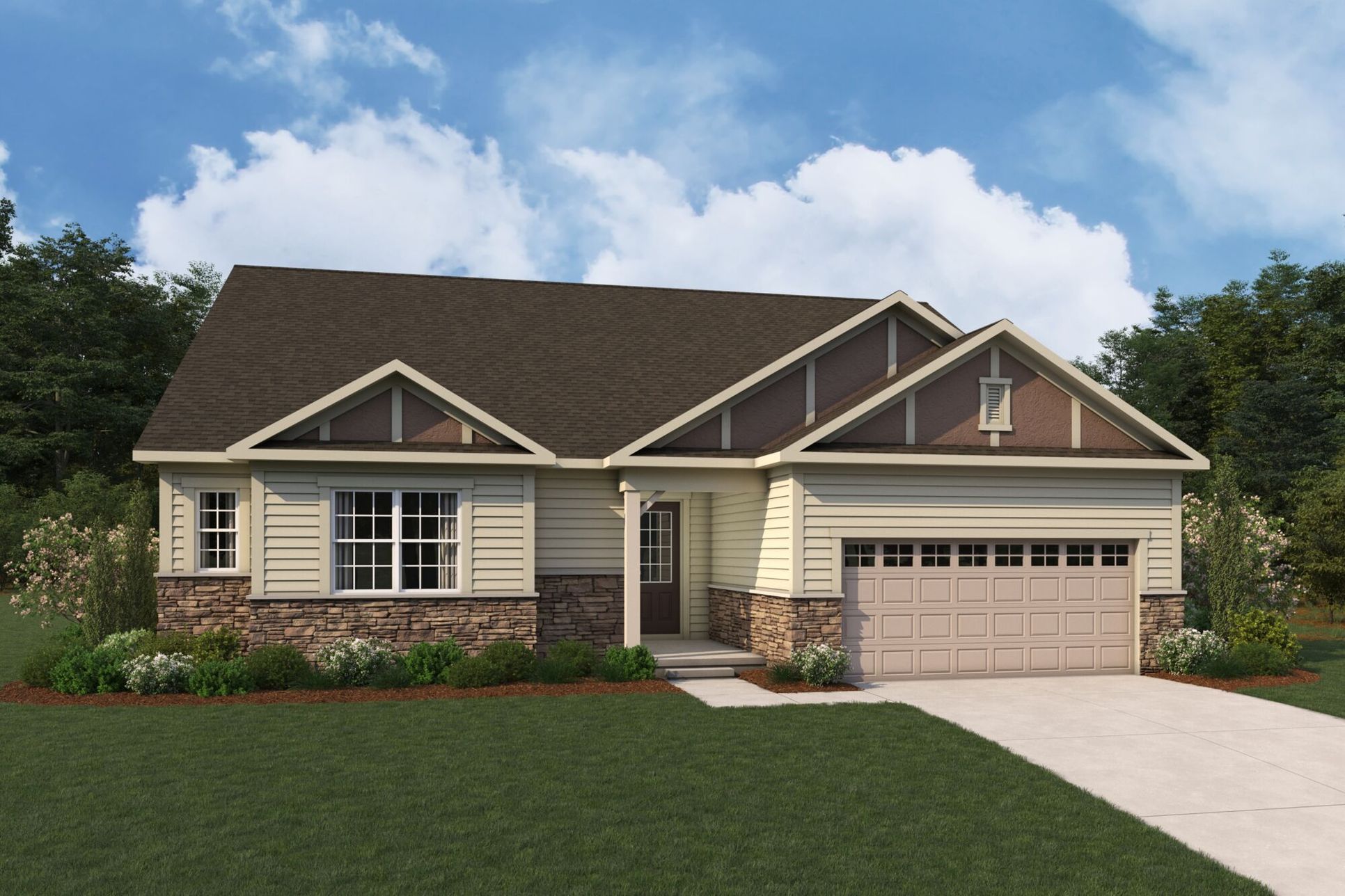 Exterior:Appalachian Tudor Elevation rendering