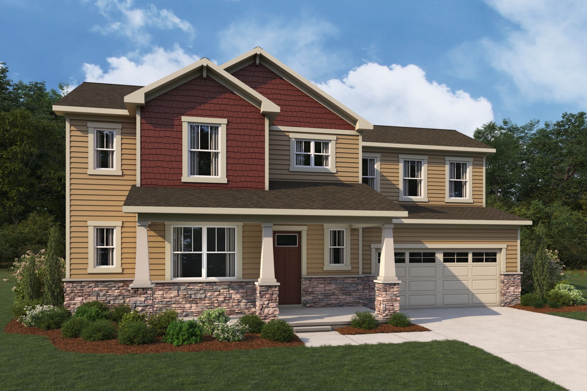 Exterior:Eldorado Craftsman Elevation rendering