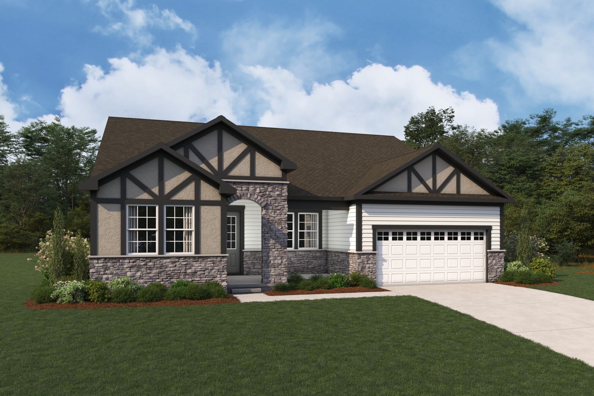Exterior:Florissant Tudor Elevation rendering