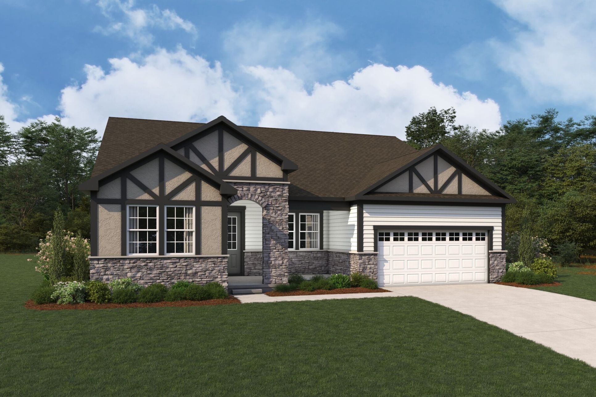 Exterior:Florissant Tudor Elevation rendering