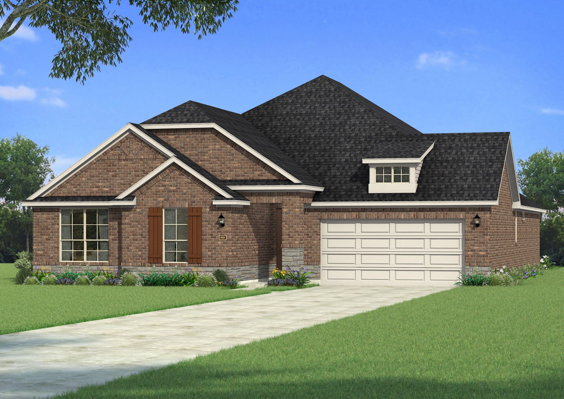 Exterior:The Seville II - Hill Country 2 Elevation