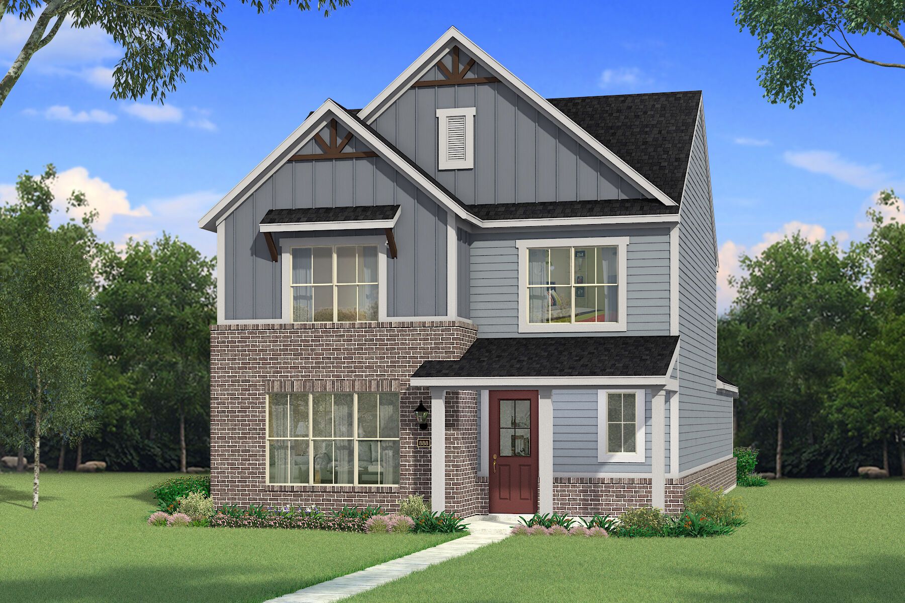 Exterior:The Blanco - Farmhouse 1 Elevation