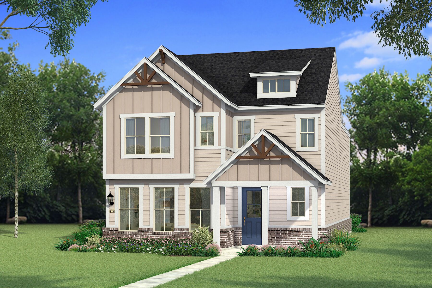 Exterior:The Pecos - Farmhouse Elevation