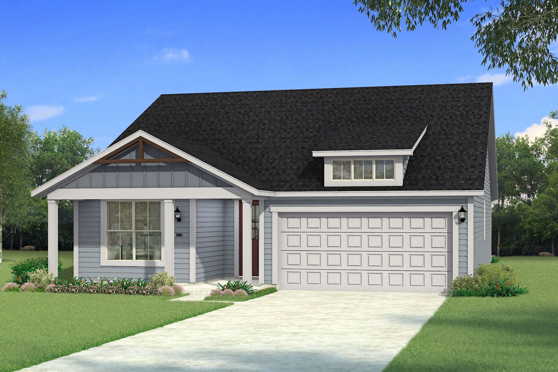 Exterior:The Sarafina - Farmhouse Elevation