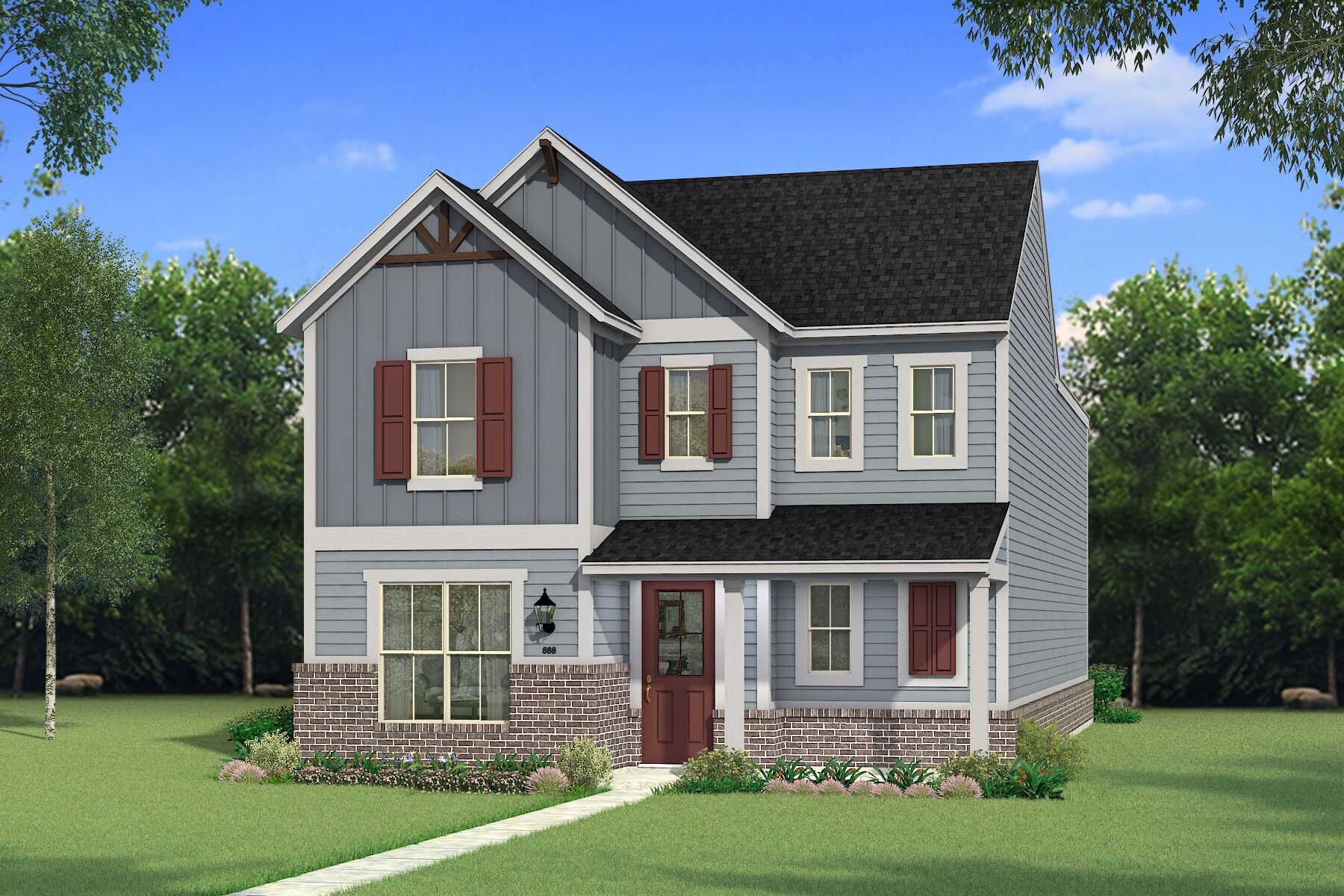 Exterior:The Trinity - Farmhouse Elevation