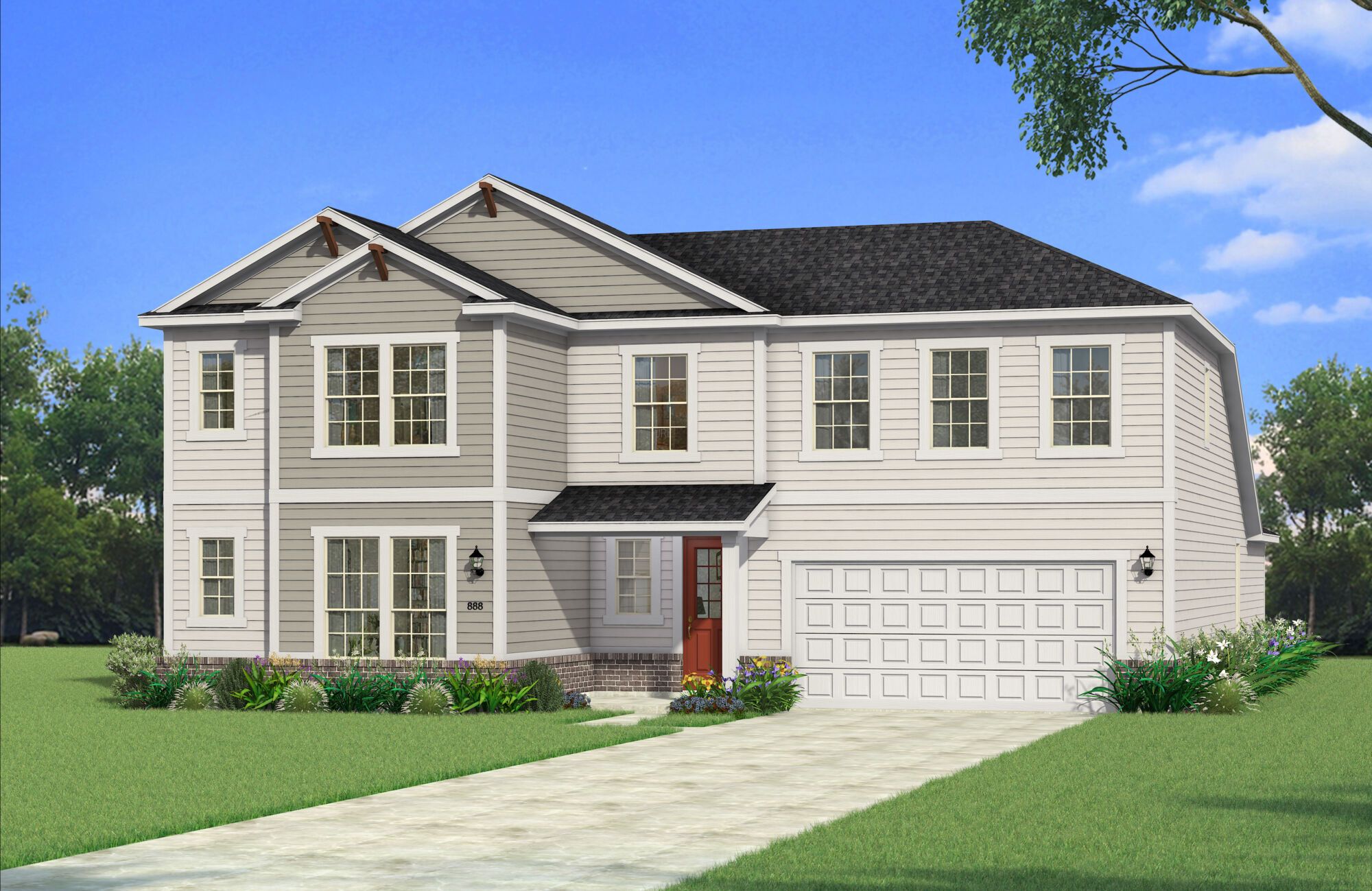 Exterior:The Mykonos - Traditional 1 Elevation