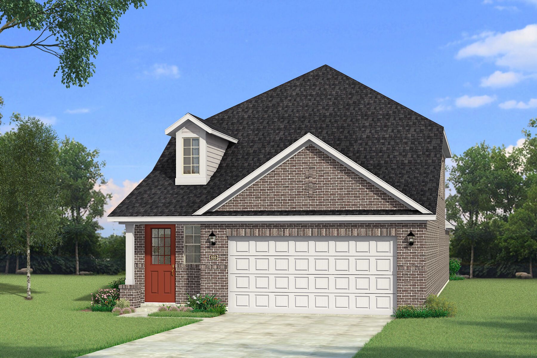 Exterior:The Linwood - Traditional Elevation