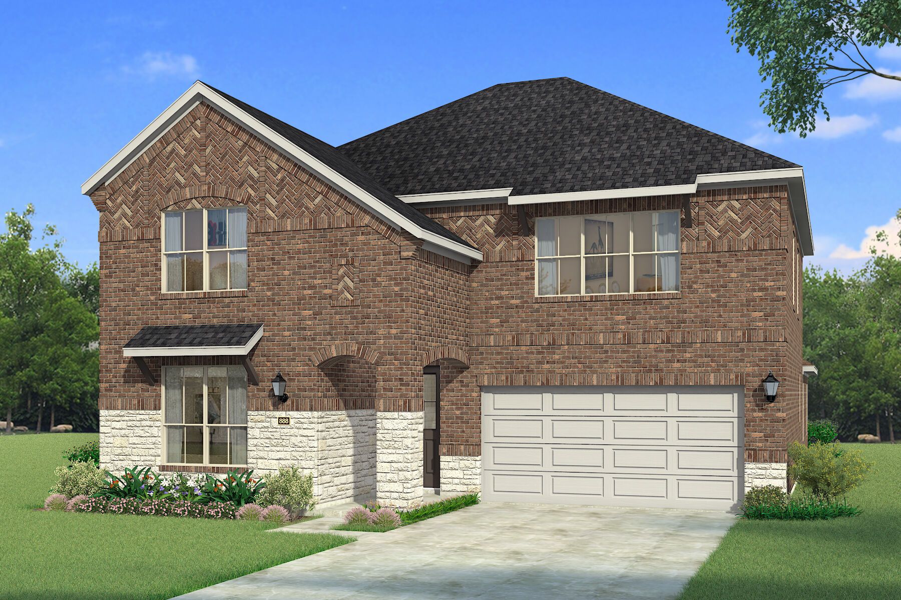 Exterior:The Tiana - Old World Elevation