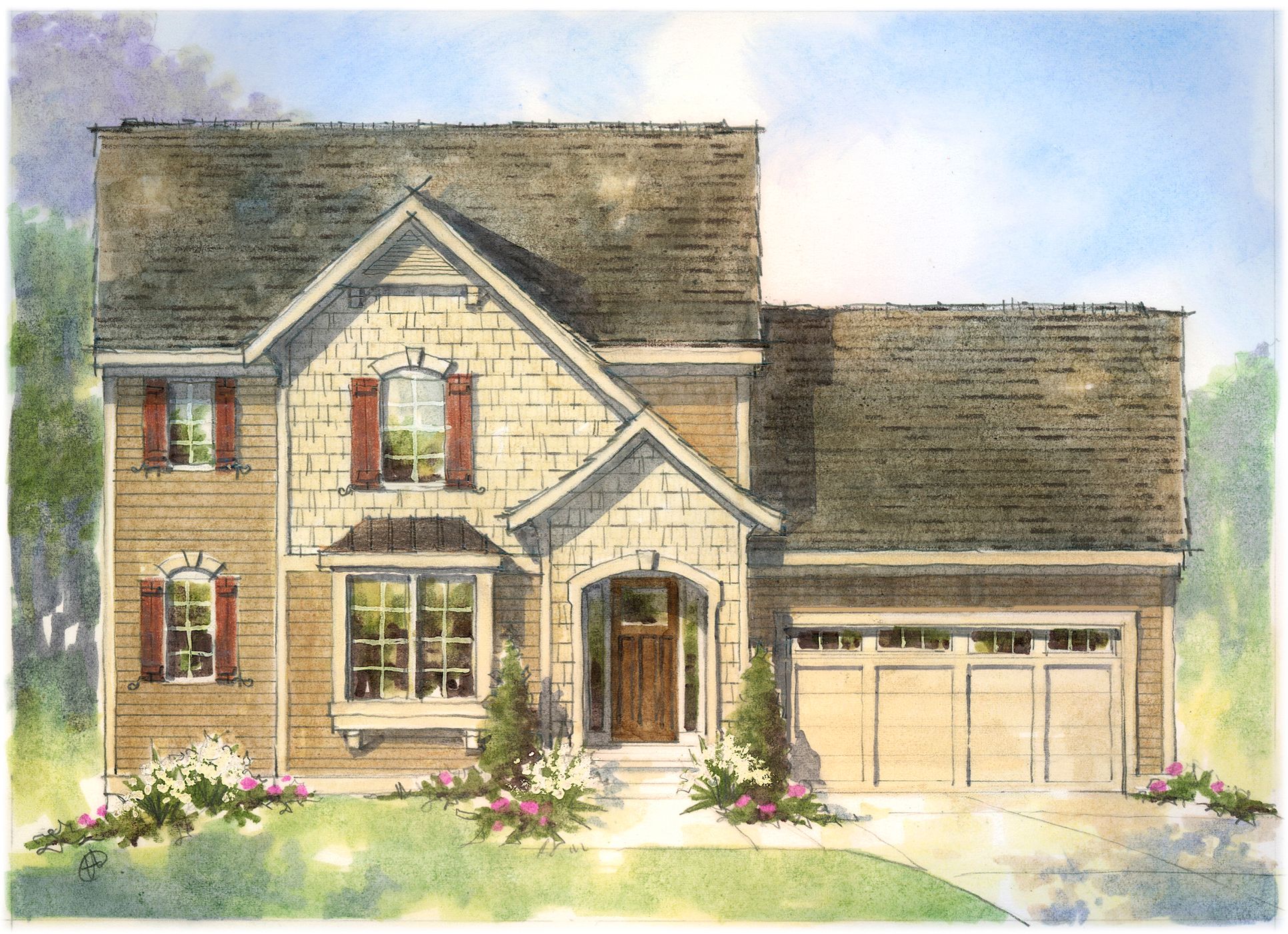 The Waverly by Mayberry Homes:Welcome to the Waverly. This wonderful first floor master plan offers an array of possibilities. A flex room off the foyer can be either a study or an additional bedroom. The open concept of the two story Great Room to the Dining and Kitchen make it a won