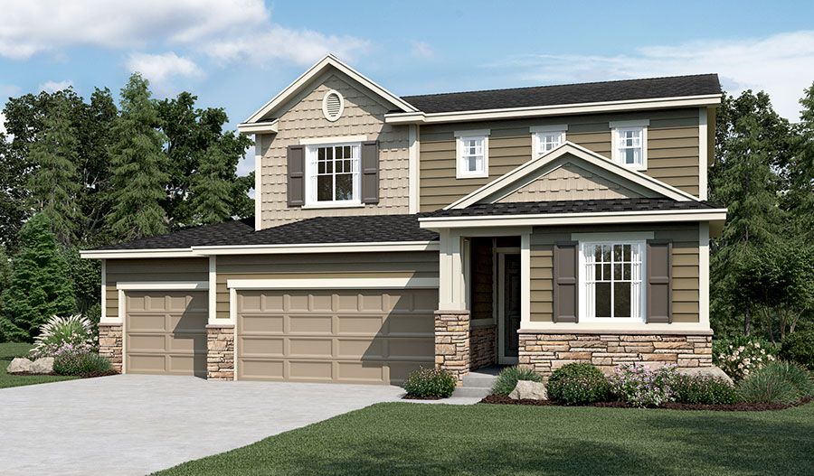 Citrine-R904-PaintBrushHills Elevation D (3-car)