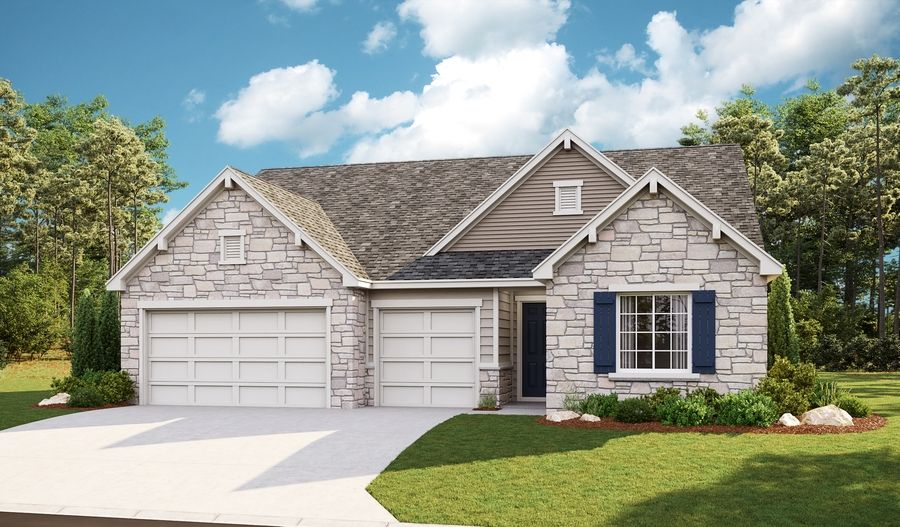 Powell-B854-Legacy Elevation D (3-car):The Powell Elevation D