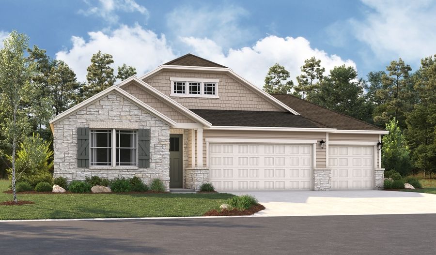 Agate-X922-Austin Master Elevation B (3-car):The Agate Elevation B