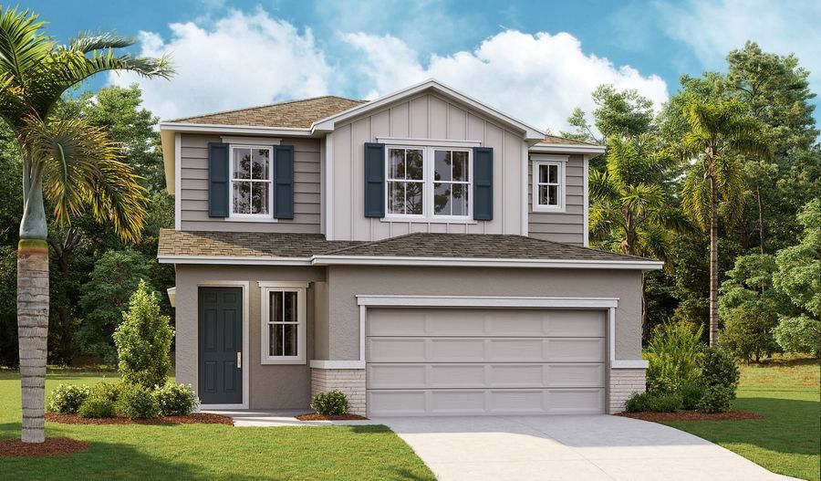 Lynwood-F952-ORL Master Elevation B:The Lynwood Elevation B (Optional Stone)