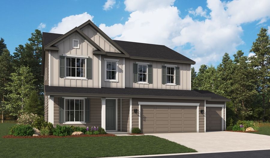 Hemingway-B250-Sellwood 3-car Elevation A:The Hemingway 3-car Elevation A