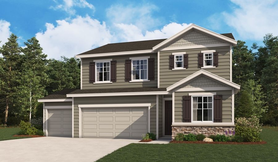 Pearl-B913-BOI 3-car Elevation B:The Pearl 3-car Elevation B
