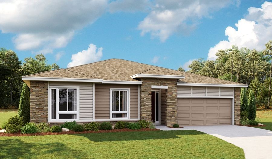 Delaney-B22D-HevostilaEstates 3-car Elevation C:The Delaney 3-car Elevation C
