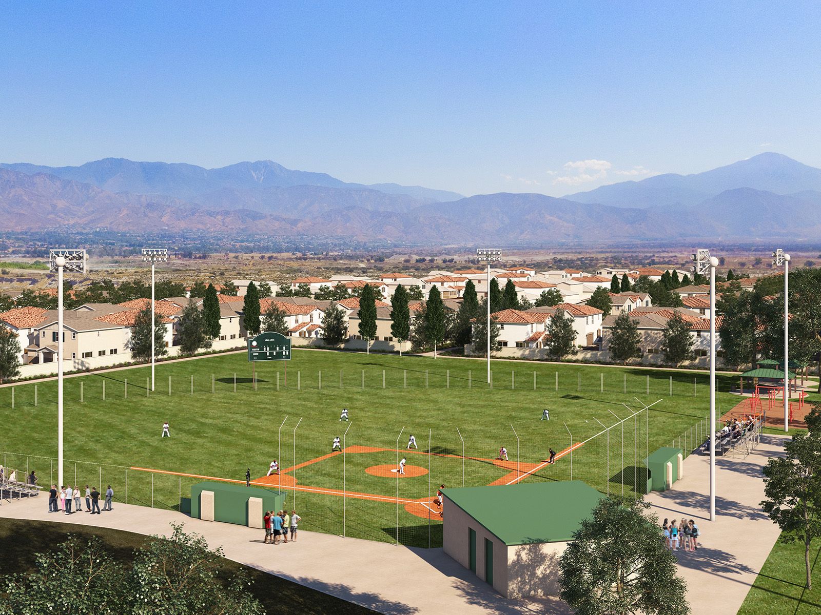 Practice your pitch at the baseball field located within the community.