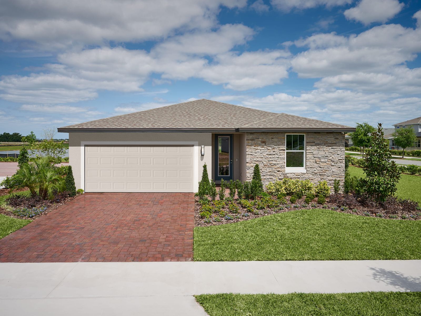 Exterior of Hibiscus floorplan modeled at The Reserve at Twin Lakes