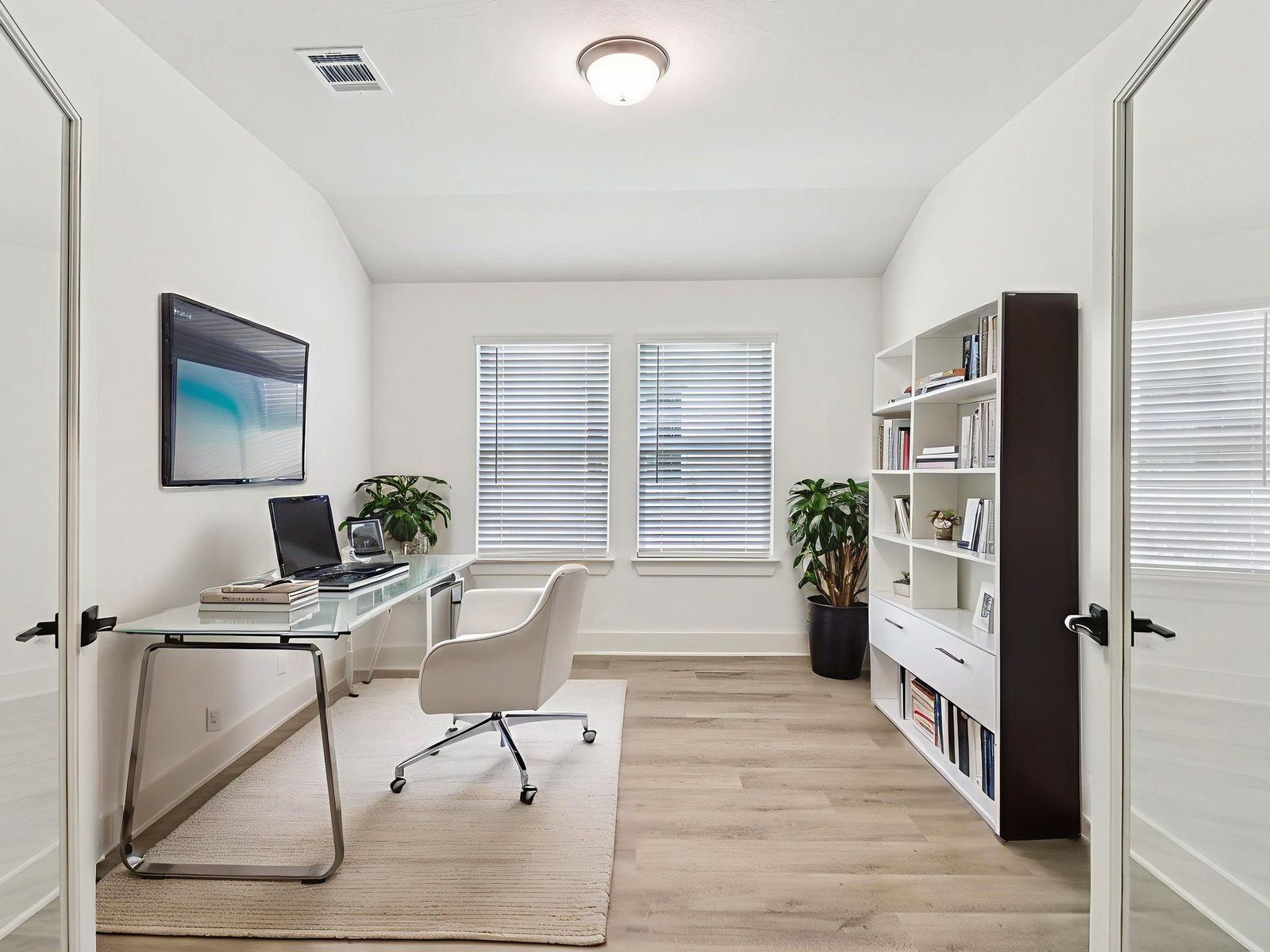 Virtually Staged Living Room:Virtually staged living room in the Henderson floorplan at a Meritage Homes community.