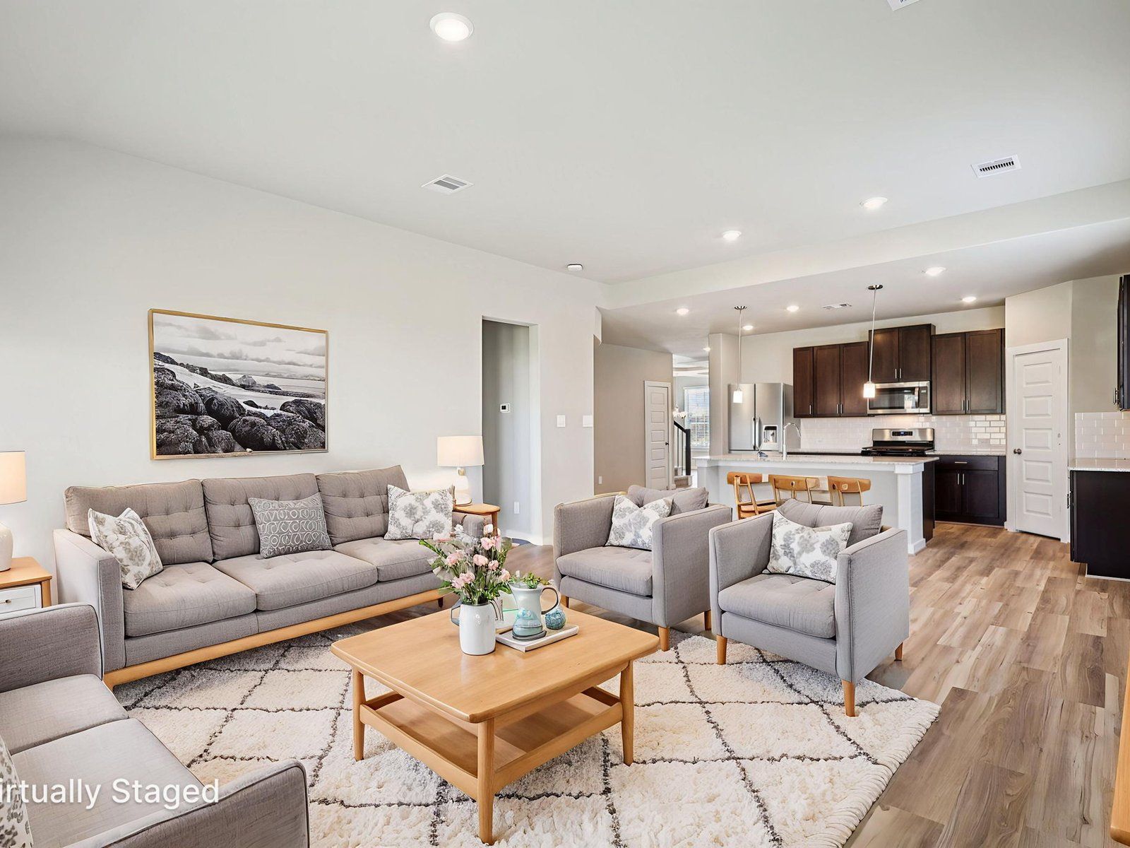 Living Room:The Texoma floorplan in Glendale Lakes of Rosharon, TX.