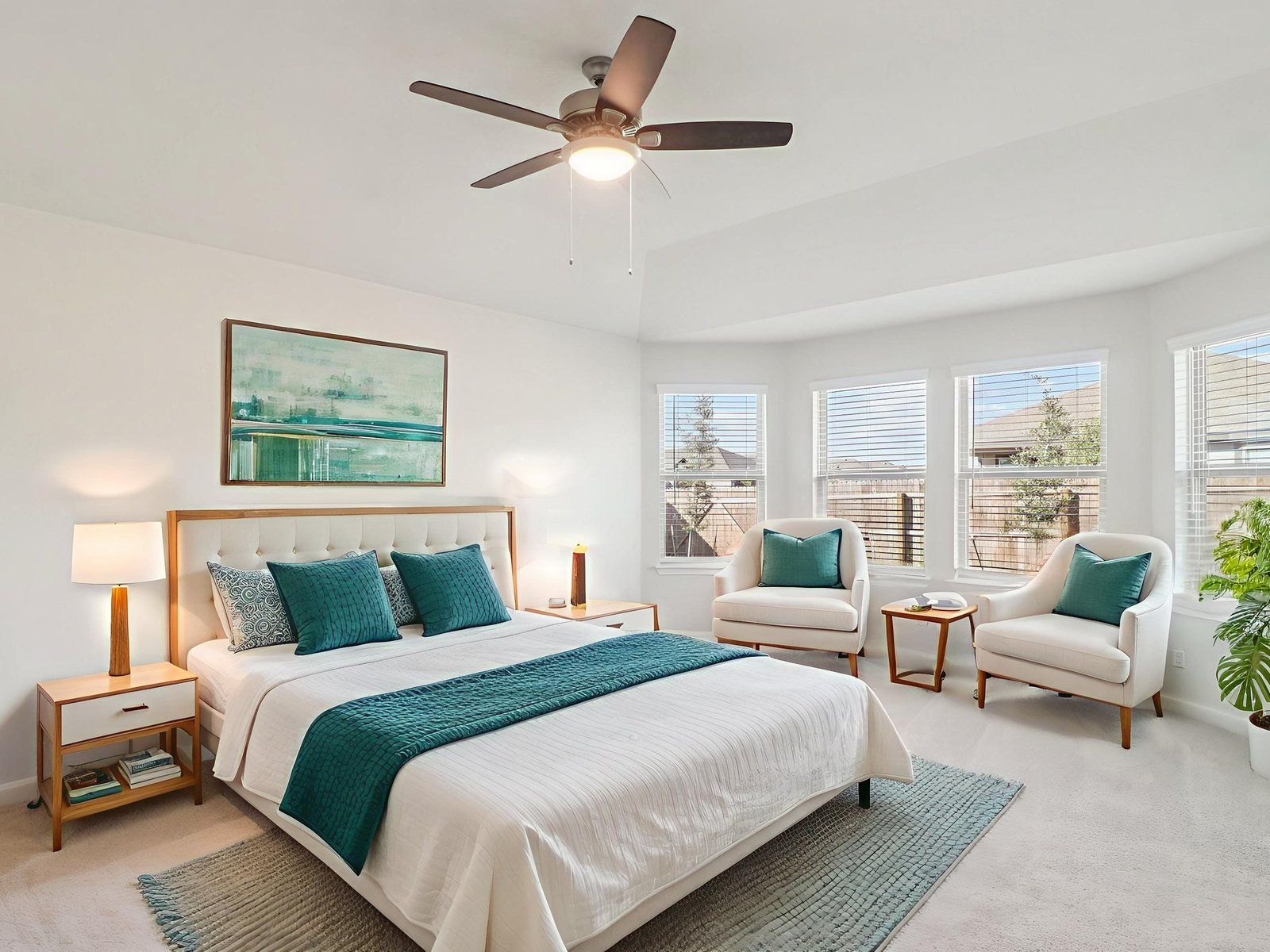 Virtually staged primary suite in the Allen floorplan at a Meritage Homes community.:Virtually Staged Primary Suite