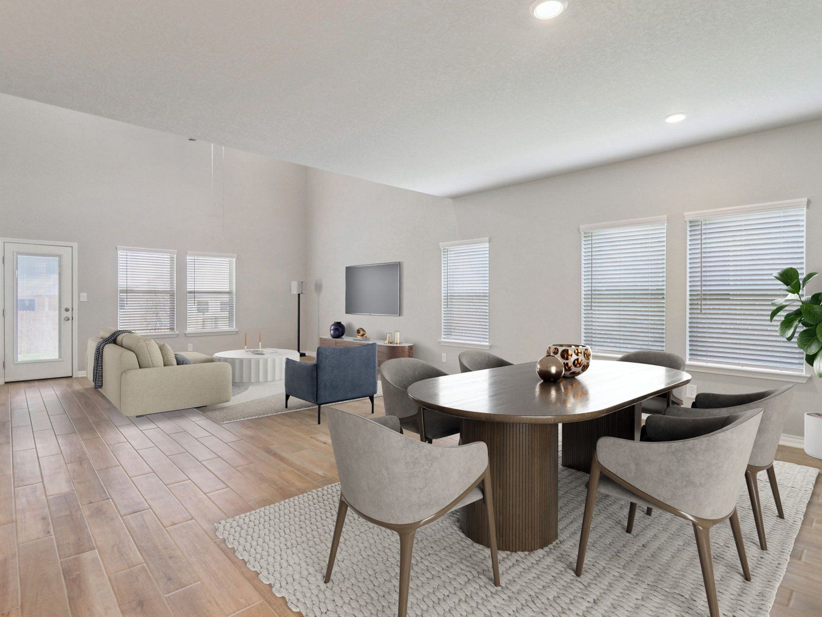 Virtually staged dining room in the Beckley plan at a Meritage community in San Antonio.:Virtually Staged Dining Room