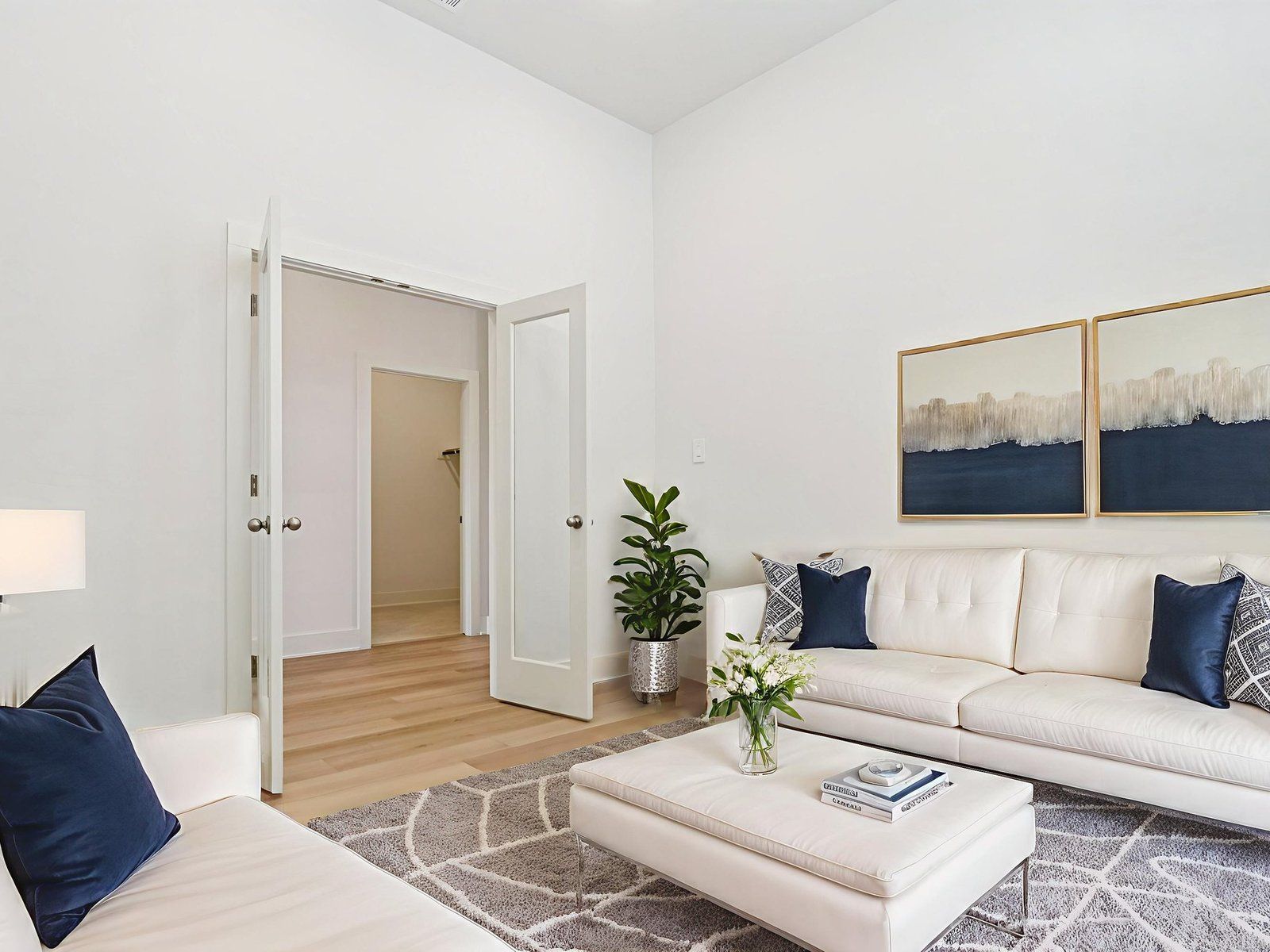 Study in the Holly floorplan at a Meritage Homes community.:Virtually Staged Living Room