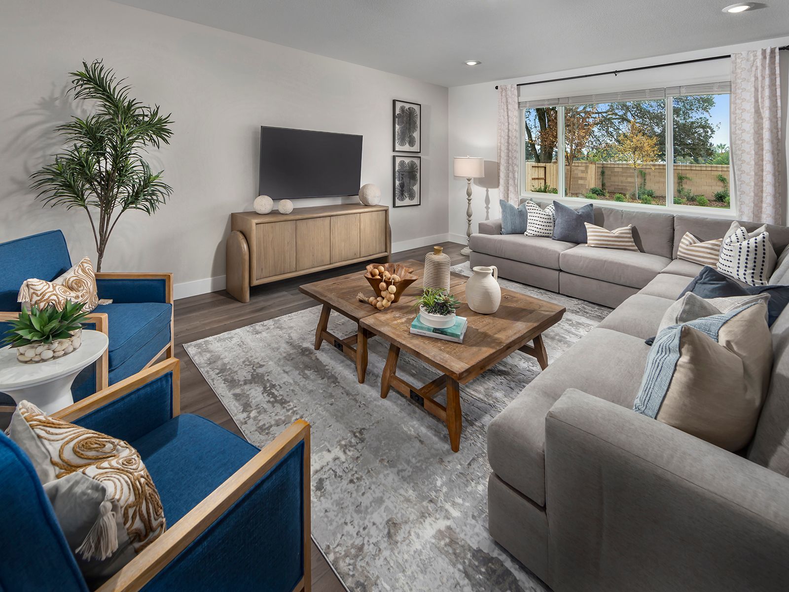 Living Room:Modeled Residence 3 at Dockside of Delta Shores.