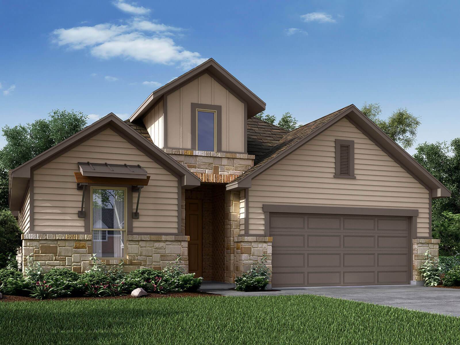 Front exterior render, Elevation N.:Front exterior render, Elevation N.