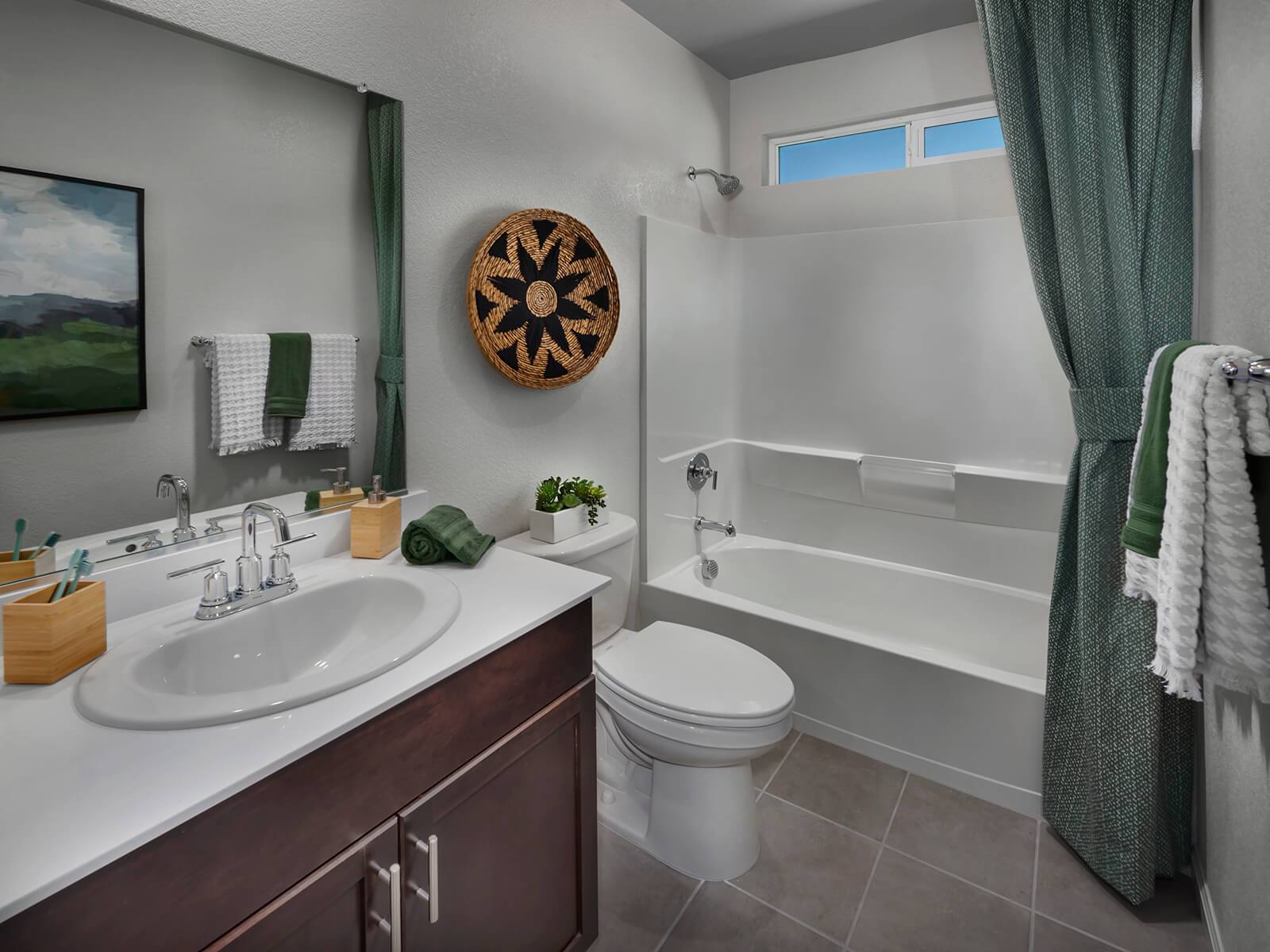 Residence 2 bathroom modeled at a nearby Meritage community.:Residence 2 bathroom modeled at a nearby Meritage community.