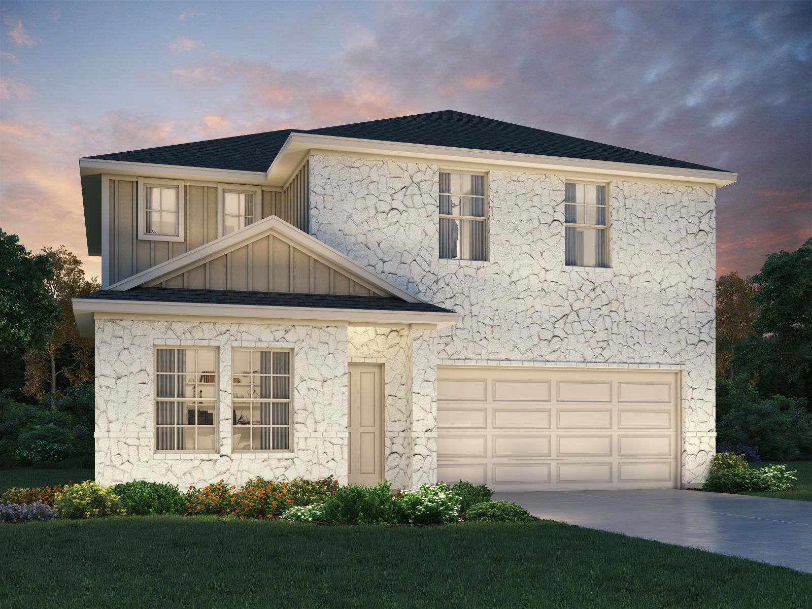The Winedale (880) Floorplan J Elevation Rendering:The Winedale (880) Floorplan J Elevation Rendering