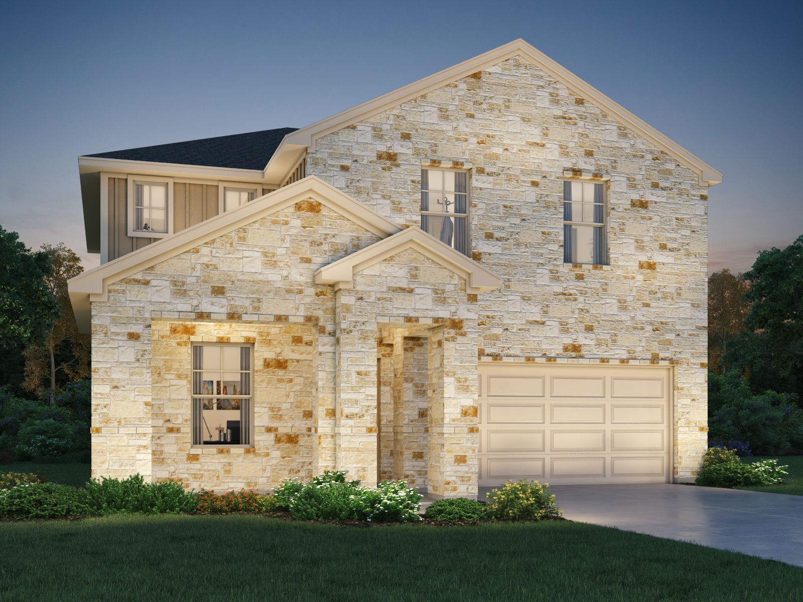 The Winedale (880) Floorplan L Elevation Rendering:The Winedale (880) Floorplan L Elevation Rendering
