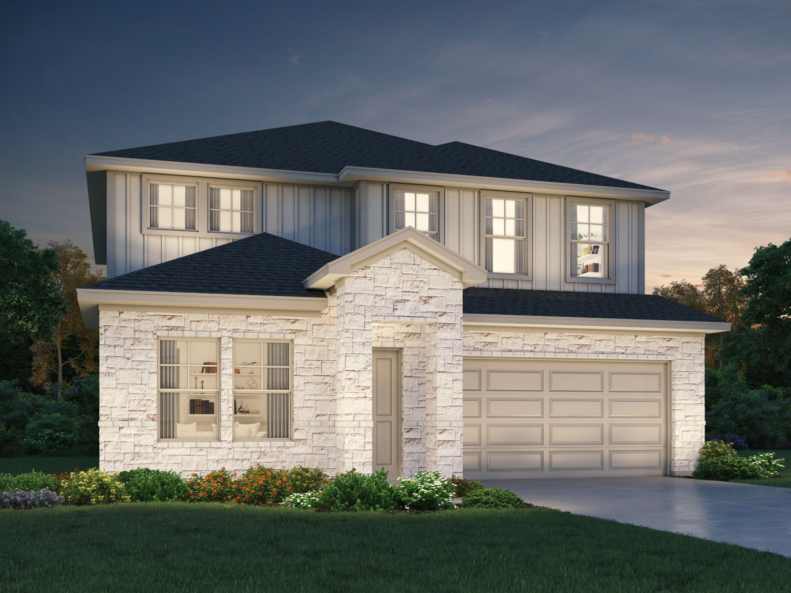The Reynolds (890) Floorplan J Elevation Rendering:The Reynolds (890) Floorplan J Elevation Rendering