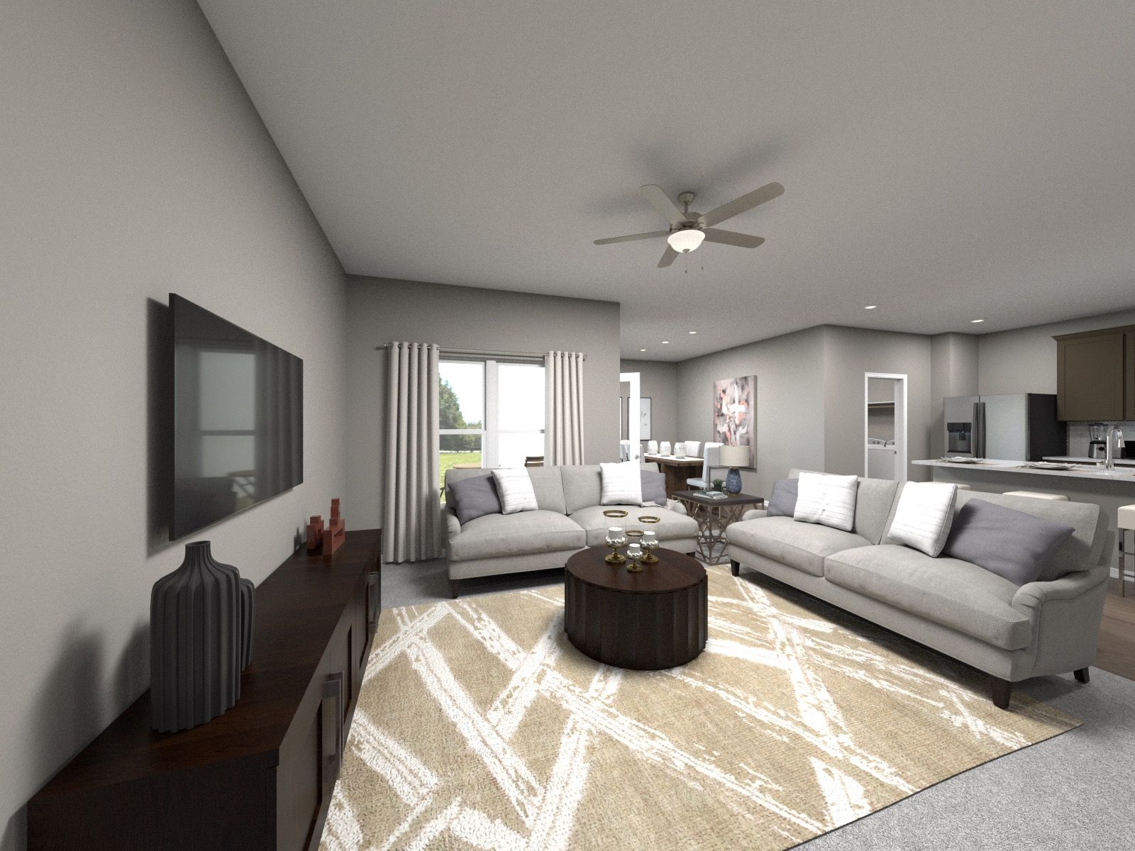 The Santa Fe (762) Floorplan:Bring together family and friends in the spacious living area.