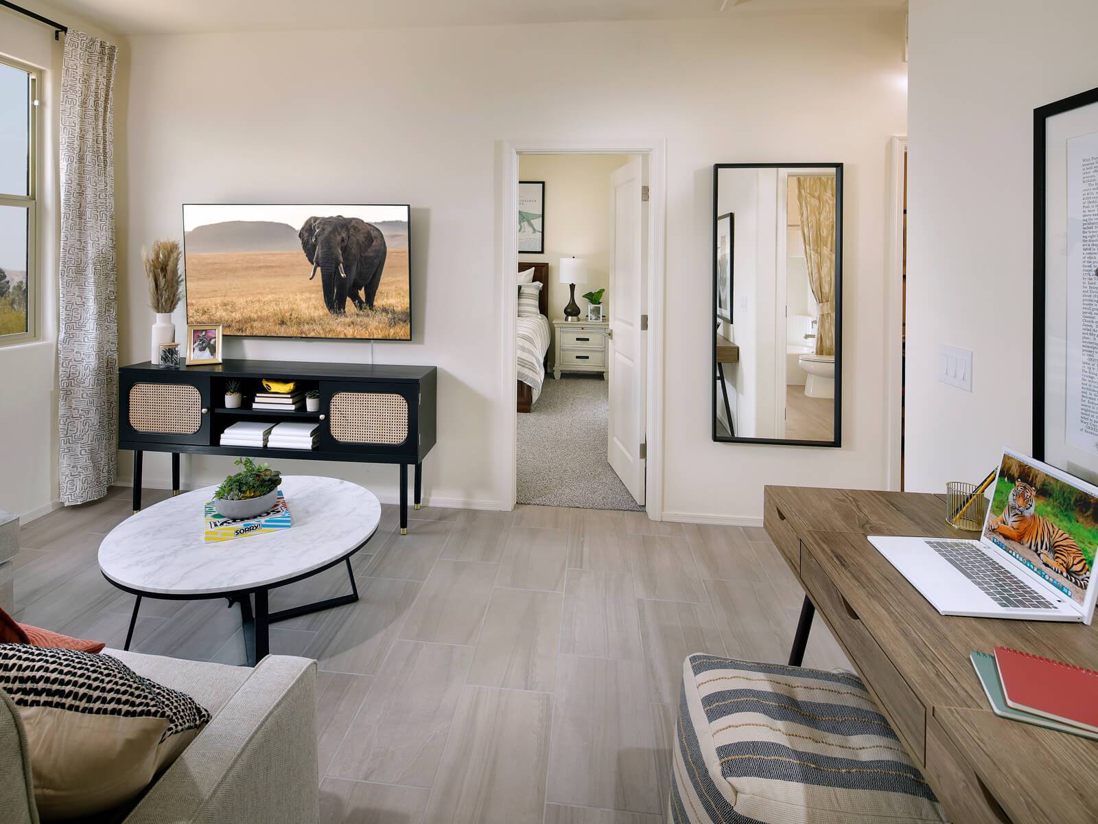 The 2110 floorplan modeled at Fieldstone at Gladden Farms in Tucson, AZ.:The 2110 floorplan modeled at Fieldstone at Gladden Farms in Tucson, AZ.