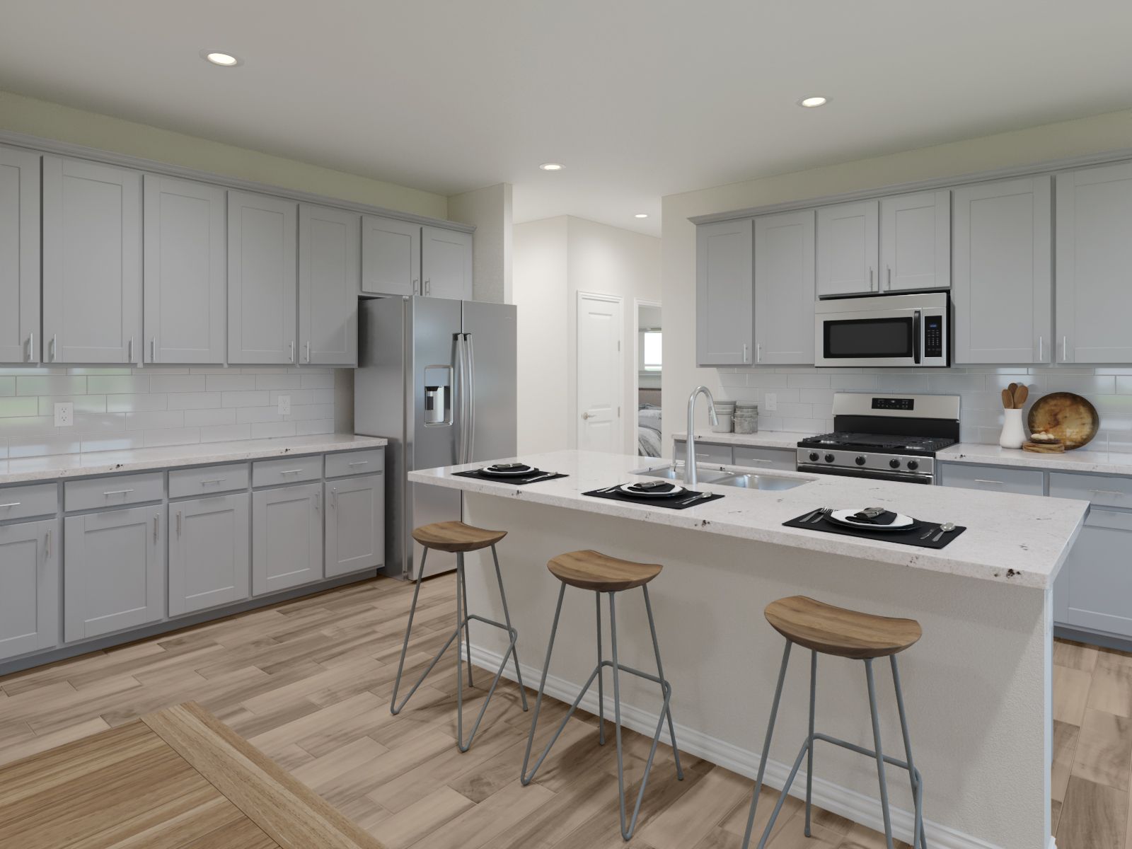 The Congaree kitchen with the Elemental 2 interior package.:The Congaree kitchen with the Elemental 2 interior package.