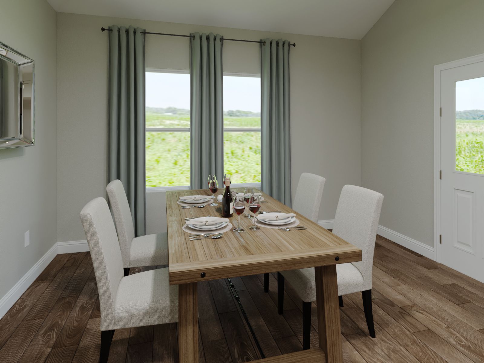 Located near the kitchen, enjoy dinners around the dining room.:Dining Room