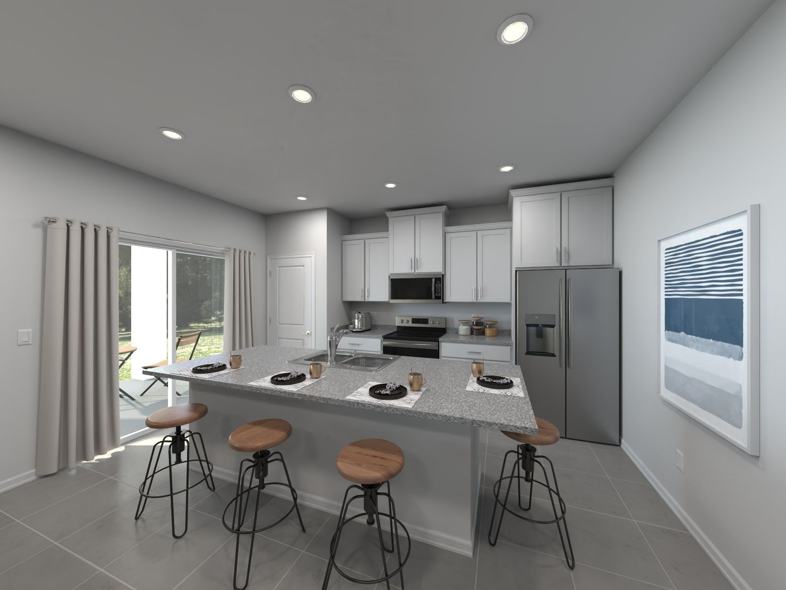 Virtual rendering of kitchen in Asher floorplan:Virtual rendering of kitchen in Asher floorplan