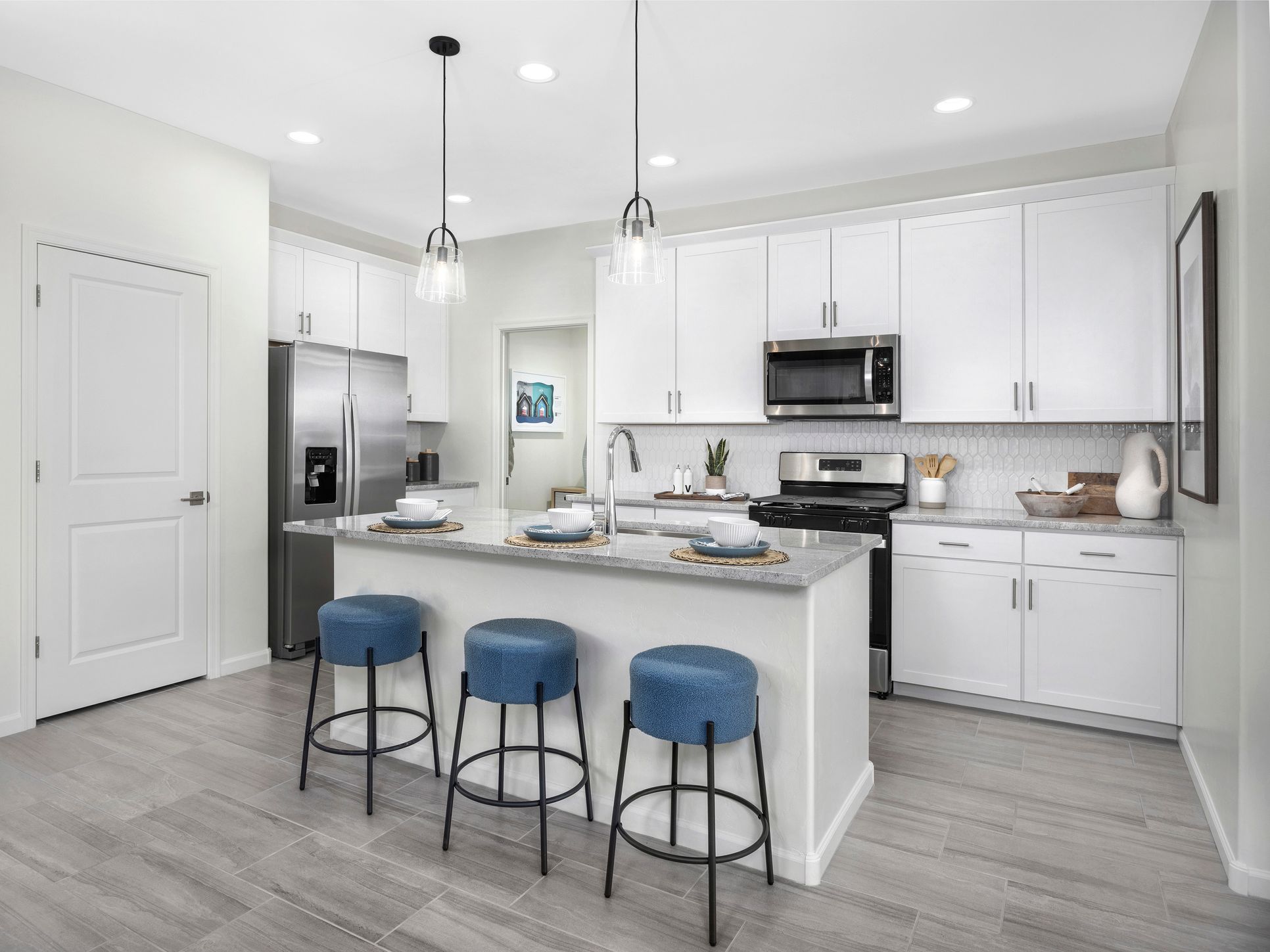 Kitchen in the Grayson floorplan at Hanson Ridge.